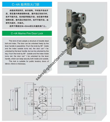 Khóa cửa được đặt bằng chìa khóa MOD C4A khóa lửa thép không gỉ, khóa tàu nhà cung cấp