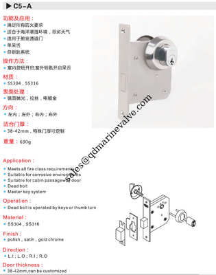 OHS-2510, C5 Khóa cửa chống cháy biển SUS304 MATERIAL nhà cung cấp